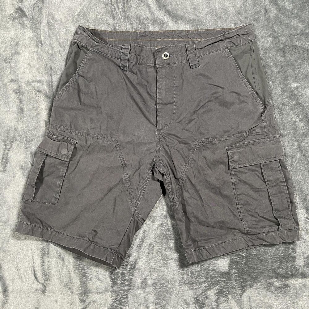 Patagonia Cargo Shorts Mens 34 Gray Organic Cotton Nylon Pockets Hiking Outdoor